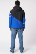 Оптом Куртка спортивная мужская с капюшоном синего цвета 3583S в Казани, фото 10