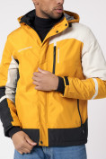 Оптом Куртка спортивная мужская с капюшоном желтого цвета 3589J в Казани, фото 11