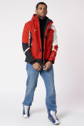 Оптом Куртка спортивная мужская с капюшоном красного цвета 3589Kr в Екатеринбурге, фото 10