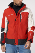 Оптом Куртка спортивная мужская с капюшоном красного цвета 3589Kr в Екатеринбурге, фото 2