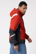 Оптом Куртка спортивная мужская с капюшоном красного цвета 3589Kr в Екатеринбурге, фото 7