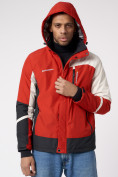 Оптом Куртка спортивная мужская с капюшоном красного цвета 3589Kr в Казани