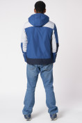 Оптом Куртка спортивная мужская с капюшоном синего цвета 3589S в Казани, фото 11