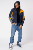 Оптом Куртка спортивная мужская с капюшоном темно-синего цвета 3589TS в Екатеринбурге, фото 8