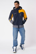 Оптом Куртка спортивная мужская с капюшоном темно-синего цвета 3589TS в Казани, фото 10