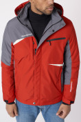 Оптом Куртка спортивная мужская с капюшоном красного цвета 3590Kr в Казани, фото 9