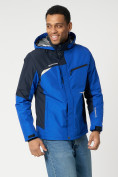 Оптом Куртка спортивная мужская с капюшоном синего цвета 3590S, фото 9