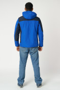 Оптом Куртка спортивная мужская с капюшоном синего цвета 3590S в Казани, фото 3