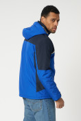Оптом Куртка спортивная мужская с капюшоном синего цвета 3590S, фото 11