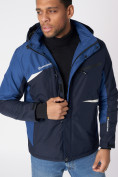 Оптом Куртка спортивная мужская с капюшоном темно-синего цвета 3590TS в Казани, фото 8