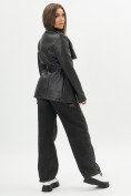 Оптом Классическая кожаная куртка женская черного цвета 3607Ch в Екатеринбурге, фото 11