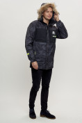 Оптом Зимняя куртка с мехом мужская черного цвета 404Ch в Казани, фото 8