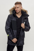 Оптом Зимняя куртка с мехом мужская черного цвета 404Ch в Казани, фото 10