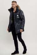 Оптом Зимняя куртка с мехом мужская черного цвета 404Ch в Казани, фото 4