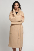 Оптом Пальто зимнее горчичного цвета 41881G в Екатеринбурге, фото 2