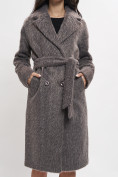 Оптом Пальто зимняя женская темно-серого цвета 42114TC в Казани, фото 9