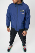 Оптом Ветровка мужская спортивная темно-синего цвета 662TS, фото 17