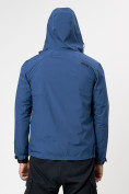 Оптом Ветровка спортивная с капюшоном мужская синего цвета 684S в Казани, фото 10
