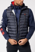 Оптом Куртка 2 в 1 мужская толстовка и жилетка темно-синего цвета 70131-1TS, фото 2