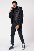 Оптом Куртка 2 в 1 мужская толстовка и жилетка черного цвета 70131Ch в Екатеринбурге, фото 3