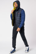 Оптом Куртка 2 в 1 мужская толстовка и жилетка синего цвета 70131S в Екатеринбурге, фото 2