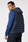 Оптом Куртка 2 в 1 мужская толстовка и жилетка синего цвета 70131S в Казани, фото 5