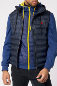 Оптом Куртка 2 в 1 мужская толстовка и жилетка синего цвета 70131S в Казани, фото 6