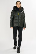 Оптом Куртка зимняя big size болотного цвета 72117Bt в Екатеринбурге