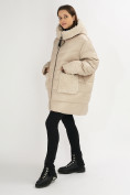 Оптом Куртка зимняя big size бежевого цвета 72180B в Екатеринбурге, фото 3