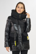 Оптом Куртка зимняя черного цвета 7389Ch в Казани, фото 7