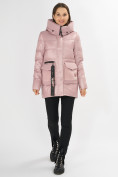 Оптом Куртка зимняя розового цвета 7389R в Екатеринбурге
