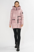 Оптом Куртка зимняя розового цвета 7501R в Екатеринбурге
