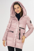 Оптом Куртка зимняя розового цвета 7501R в Казани, фото 9