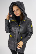Оптом Куртка зимняя темно-серого цвета 7501TC в Казани, фото 10