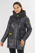 Оптом Куртка зимняя темно-серого цвета 7501TC в Казани, фото 5