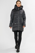 Оптом Куртка зимняя big size темно-серого цвета 7519TC в Казани, фото 2