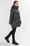 Оптом Куртка зимняя big size темно-серого цвета 7519TC в Казани, фото 4