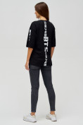 Оптом Женские футболки с надписями черного цвета 76017Ch в Казани, фото 2