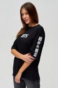Оптом Женские футболки с надписями черного цвета 76017Ch в Екатеринбурге, фото 3