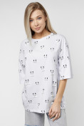 Оптом Женские футболки с принтом белого цвета 76032Bl в Екатеринбурге, фото 2