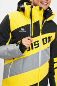 Оптом Горнолыжная куртка мужская желтого цвета 77022J в Екатеринбурге, фото 6