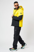 Оптом Горнолыжна куртка мужская желтого цвета 77023J в Екатеринбурге, фото 3