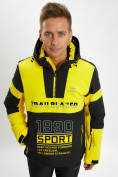 Оптом Горнолыжная куртка анорак мужская желтого цвета 77024J в Екатеринбурге, фото 3