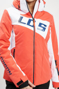 Оптом Горнолыжная куртка женская оранжевого цвета 77030O в Казани, фото 2