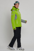 Оптом Горнолыжная куртка женская зеленого цвета 77033Z в Казани, фото 13
