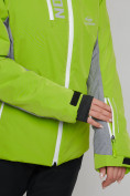 Оптом Горнолыжная куртка женская зеленого цвета 77033Z в Казани, фото 2