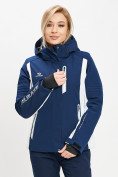 Оптом Горнолыжная куртка женская темно-синего цвета 77034TS в Казани, фото 6