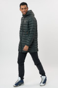 Оптом Куртка мужская демисезонная удлиненная цвета хаки 7704Kh в Казани, фото 6