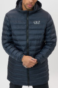 Оптом Куртка мужская демисезонная удлиненная темно-синего цвета 7704TS в Екатеринбурге, фото 10