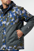 Оптом Спортивная куртка мужская зимняя темно-серого цвета 78015TC в Казани, фото 4